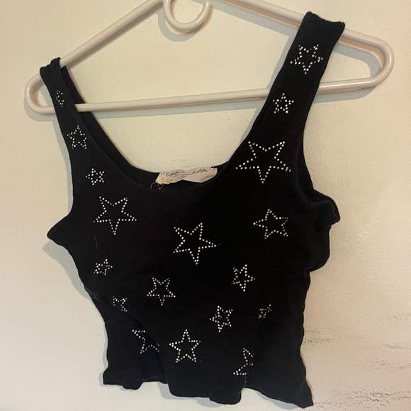 Emma & Sam Tops - LF star studded cotton crop top